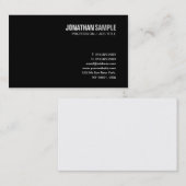Elegantes Design Modernes Minimalistisches Schwarz Visitenkarte (Vorne/Hinten)