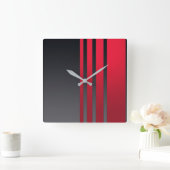 Elegantes Design, modernes Muster, senkrechte Stre Quadratische Wanduhr (Zuhause)