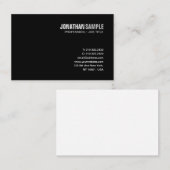 Elegantes Design Modernes Schwarzes Schlichtes Tre Visitenkarte (Vorne/Hinten)