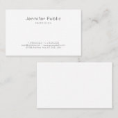 Elegantes Design Modernes Trendweiß Visitenkarte (Vorne/Hinten)