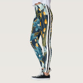 Elegantes Design Navy Blumen für das Training Leggings (Links)