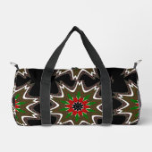 Elegantes Design Schwarz-Grün-Blumen Kunstmuster Duffle Bag (Vorderseite)