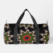 Elegantes Design Schwarz-Grün-Blumen Kunstmuster Duffle Bag (Rückseite)