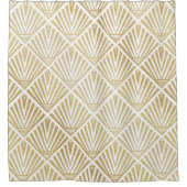 Elegantes Design von Deko-Palmen aus goldener Diam Duschvorhang (Vorderseite)