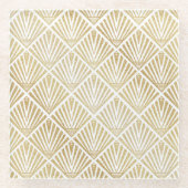 Elegantes Design von Deko-Palmen aus goldener Diam Glasuntersetzer (Vorderseite)