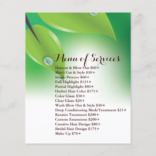 Elegantes Design von frischen grünen Leafs Flyer (Hinten)