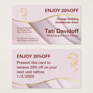 Elegantes Design Weichfarben Pink Gold Referenzkar