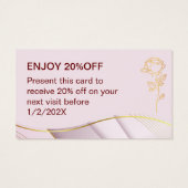 Elegantes Design Weichfarben Pink Gold Referenzkar (Rückseite)