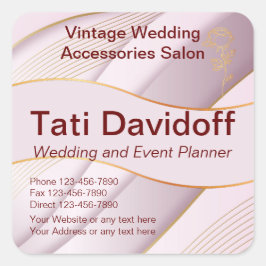 Elegantes Design Weichfarben Rosa Gold Quadratischer Aufkleber