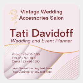 Elegantes Design Weichfarben Rosa Gold Quadratischer Aufkleber