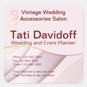 Elegantes Design Weichfarben Rosa Gold Quadratischer Aufkleber (Vorderseite)