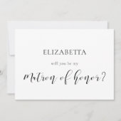 Elegantes Design Werden Sie meine Ehrenkarte sein Einladung (Vorderseite)