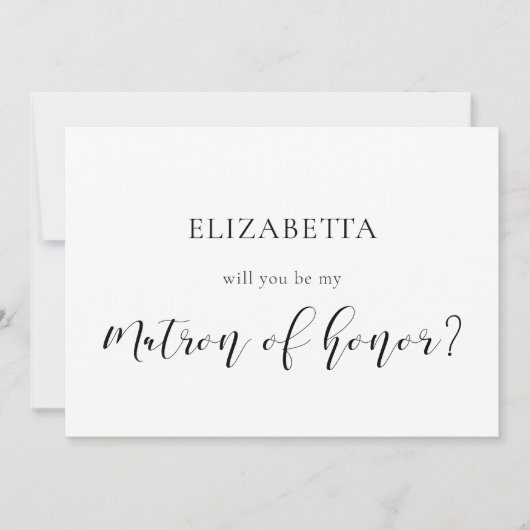 Elegantes Design Werden Sie meine Ehrenkarte sein Einladung (Vorderseite)