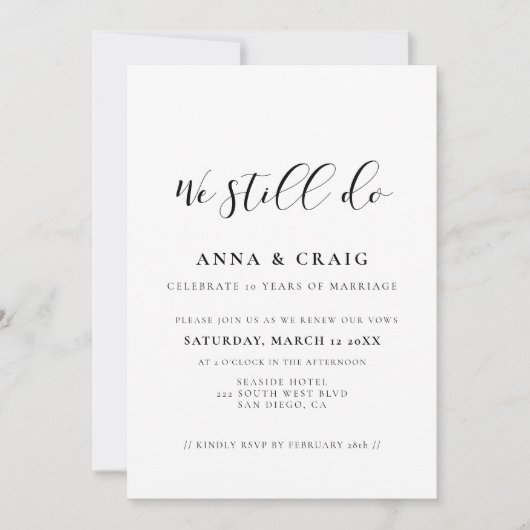 Elegantes Design Wir machen noch immer eine Erneue Einladung (Vorderseite)