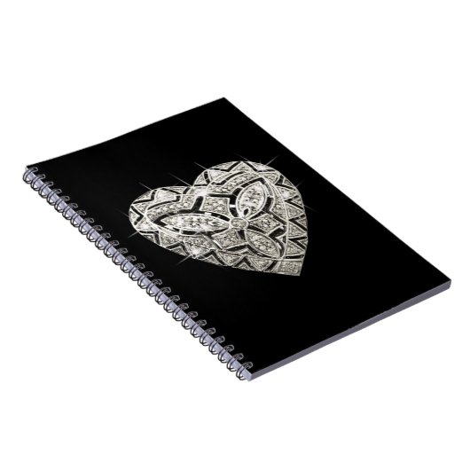 Elegantes Designer Heart Spiral Notebook Notizblock (Rechte Seite)