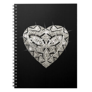 Elegantes Designer Heart Spiral Notebook Notizblock