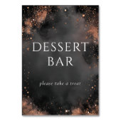 Elegantes Dessert-Bar-Schild aus Kohlezeichnung Tischnummer (Rückseite)