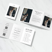 Elegantes detailliertes Foto Tri-Fold Hochzeitsein Dreifach-gefaltete Programmkarte