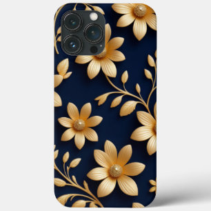 Elegantes, detailliertes Muster aus dunklem Blau u Case-Mate iPhone Hülle