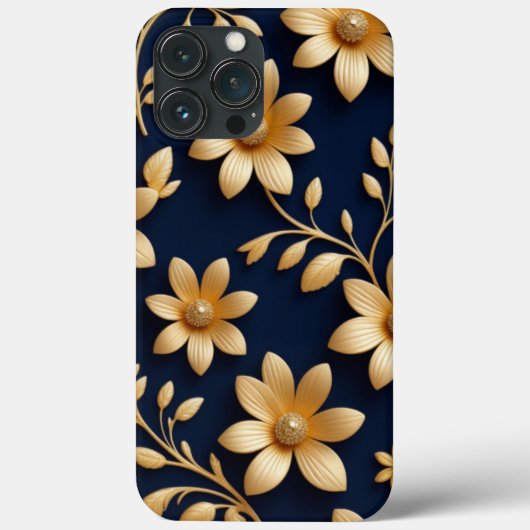 Elegantes, detailliertes Muster aus dunklem Blau u Case-Mate iPhone Hülle (Rückseite)