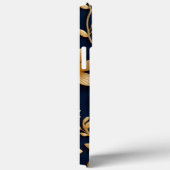 Elegantes, detailliertes Muster aus dunklem Blau u Case-Mate iPhone Hülle (Rückseite / Rechts)