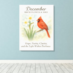 Elegantes Dezember-Schrift-Christen-Kardinal  Leinwanddruck