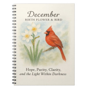 Elegantes Dezember-Schrift-Christen-Kardinal  Notizblock