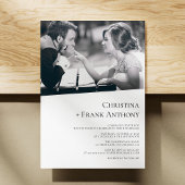 Elegantes Diagonal-Foto mit Black Serif Wedding Einladung