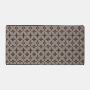 Elegantes Diamant-Geometrie-Muster auf Glück Beige Schreibtischunterlage