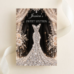 Elegantes Diamantkleid Schwarz & Champagner Sweet Einladung