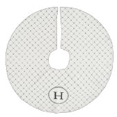 Elegantes Diamantmonogramm Leinenimitat Weihnachtsbaumdecke (Vorderseite)