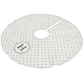 Elegantes Diamantmonogramm Leinenimitat Weihnachtsbaumdecke (Schrägansicht)