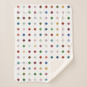 Elegantes Diamond Geometric Mosaic Blanket Design Sherpadecke
