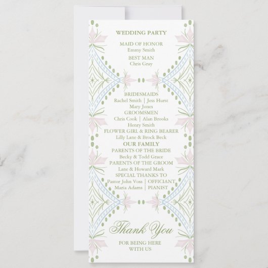 Elegantes Diamond-Hochzeitsprogramm (Rückseite)