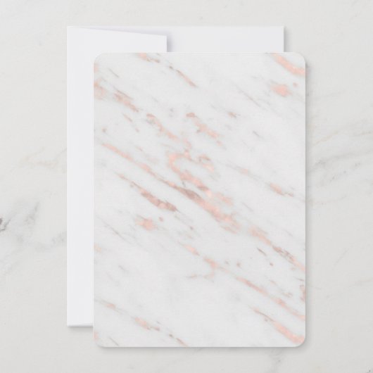 Elegantes Diamond Rose Gold Marble Retirement Part Einladung (Rückseite)