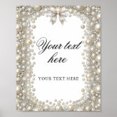 Elegantes Diamonds and Pearls Brautparty Custom Poster (Vorne)