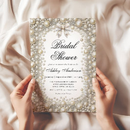 Elegantes Diamonds and Pearls Brautparty Einladung