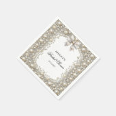 Elegantes Diamonds and Pearls Brautparty Serviette (Ecke)