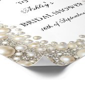 Elegantes Diamonds & Pearls Brautparty Willkommen Poster (Ecke)