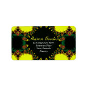 Elegantes Digital Lace : Gelb grün Adressaufkleber (Vorne)
