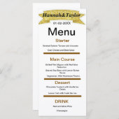 Elegantes Dinner-Party-Menü Menükarte (Vorne/Hinten)