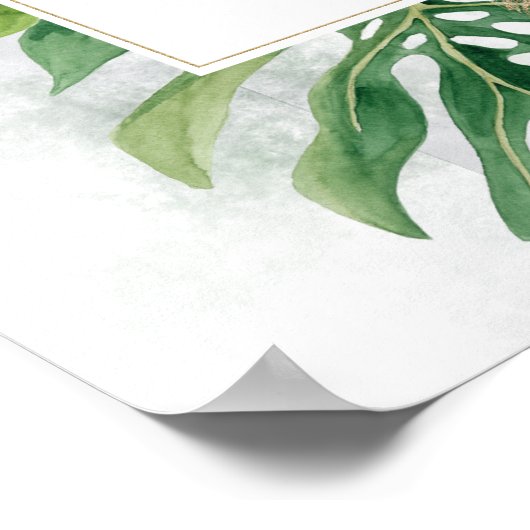 Elegantes Dinosaur Baby Dusche Willkommenspender Poster (Ecke)