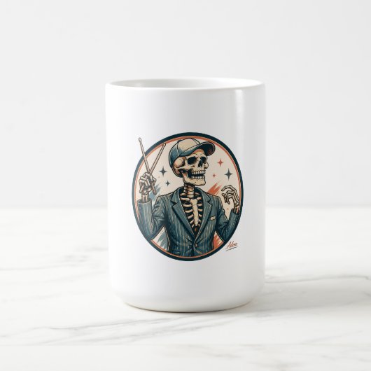 Elegantes Dirigenten-Skelett-Shirt Kaffeetasse (Mittel)