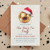 Elegantes Disco Ball Script Silvester Party Einladung