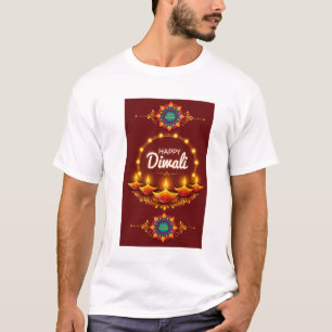 Elegantes Diwali-Mandala-Grußdesign T-Shirt