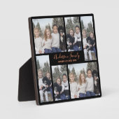 Elegantes DIY 6 Image Plaque Black Rose Gold Fotoplatte (Vorderseite)