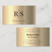 Elegantes DIY Black Monogram & Name, Gelbes Gold Visitenkarte (Vorne/Hinten)