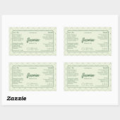 Elegantes DIY Cosmetic Flasche Label in Retro Gree Rechteckiger Aufkleber (Blatt)