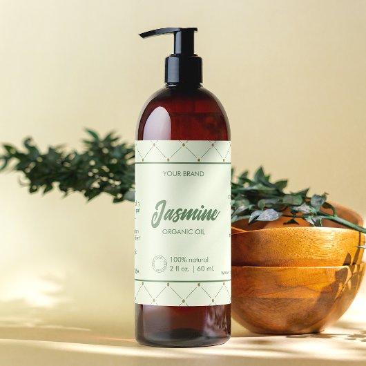 Elegantes DIY Cosmetic Flasche Label in Retro Gree Rechteckiger Aufkleber