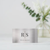 Elegantes DIY Schwarzes Monogramm und Name, gebürs Visitenkarte (Stehend Vorderseite)